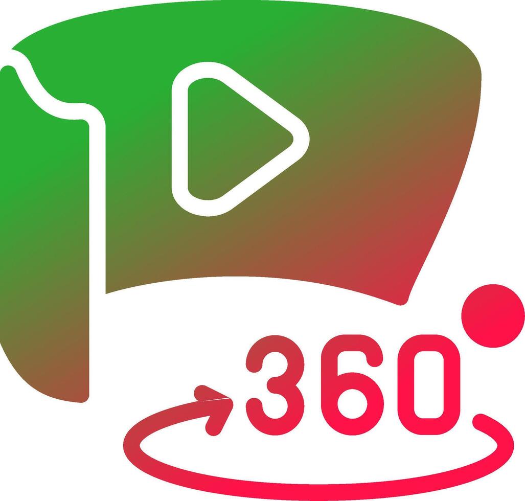 360 diplôme vidéo Créatif icône conception vecteur