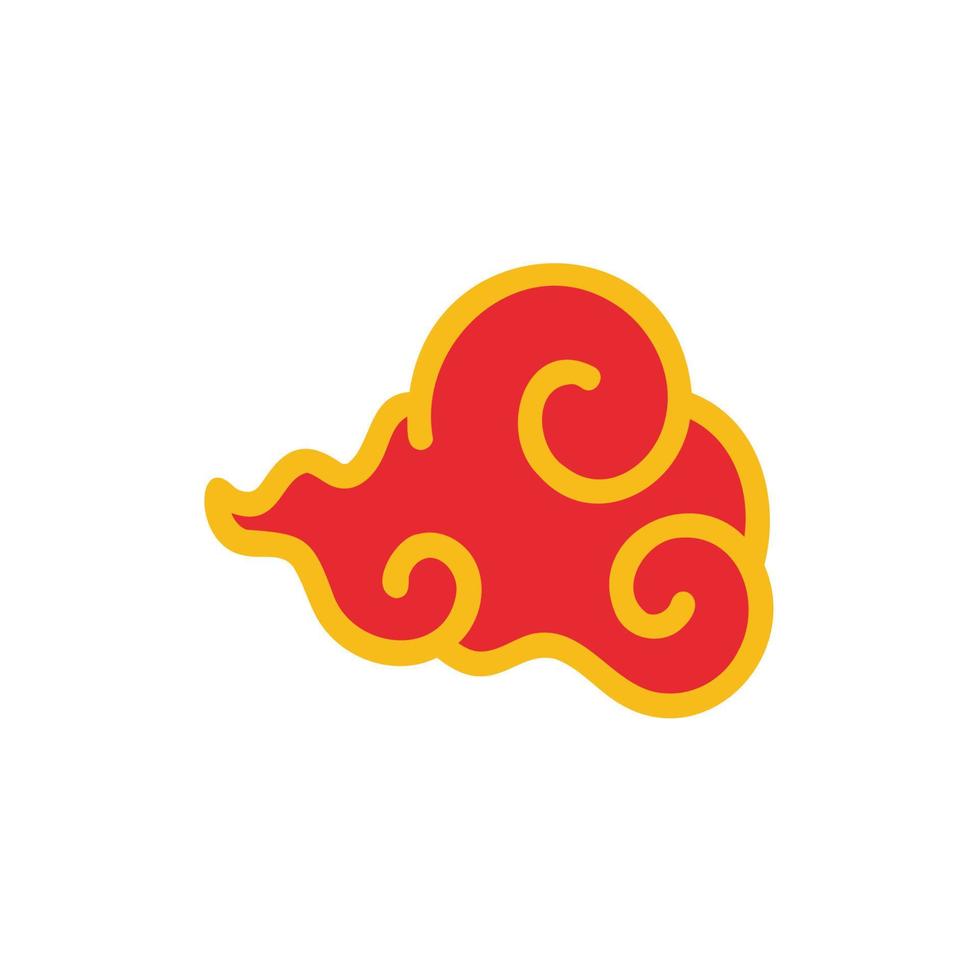 élément de nuage rouge chinois pour décorer le nouvel an chinois vecteur
