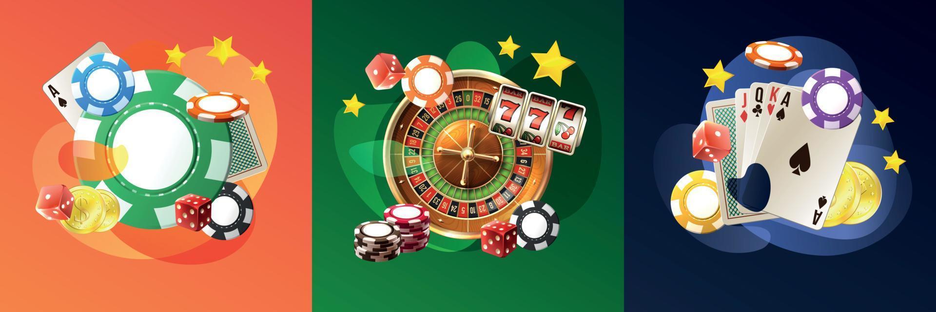 concept de conception de casino réaliste vecteur