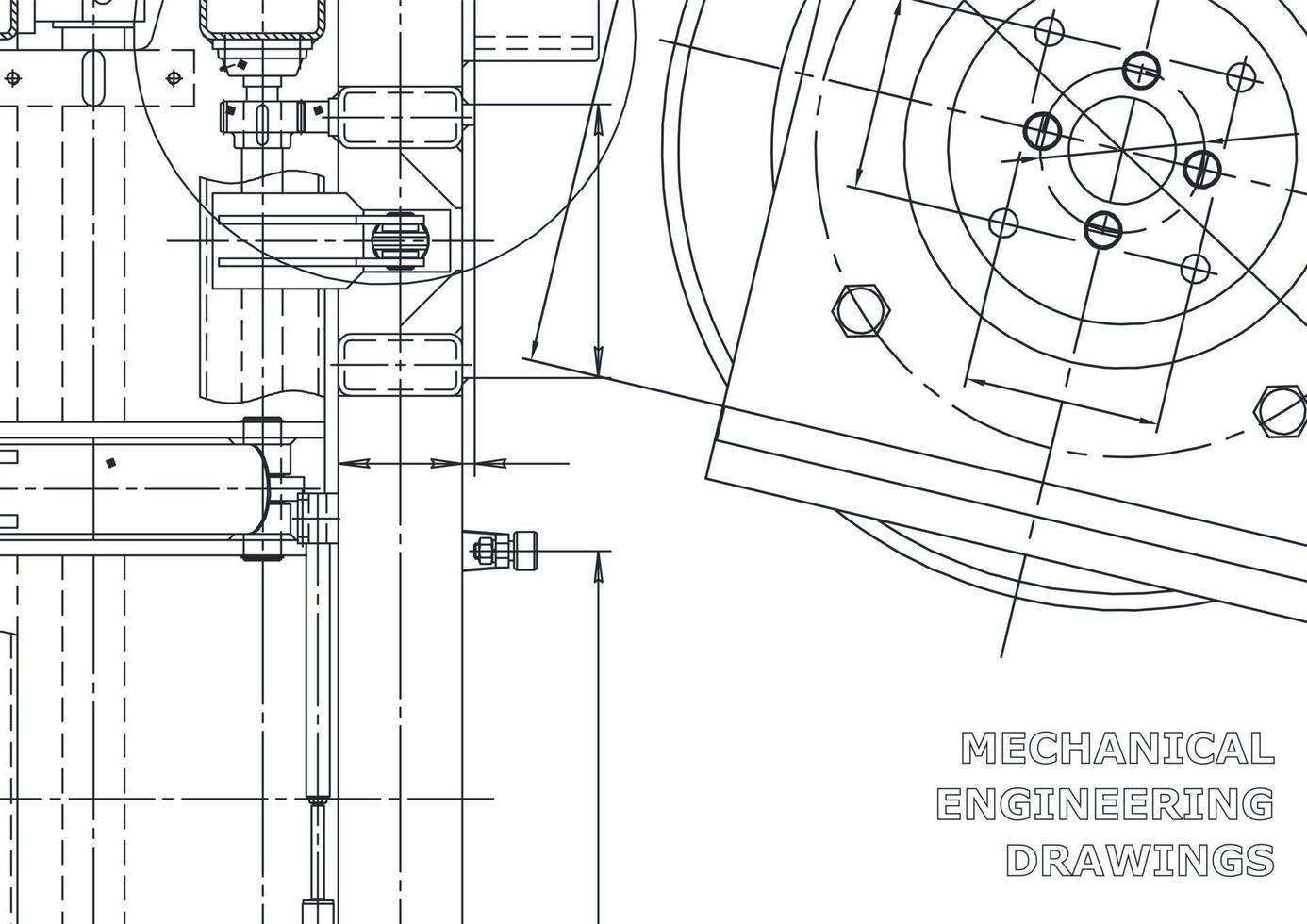 illustration d'ingénierie vectorielle. systèmes de conception assistée par ordinateur. lutherie. illustrations techniques vecteur