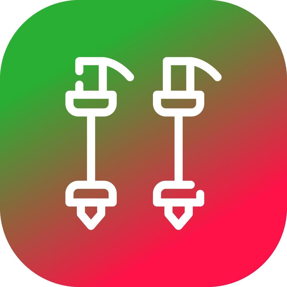 conception d'icônes créatives de bâtons de ski vecteur