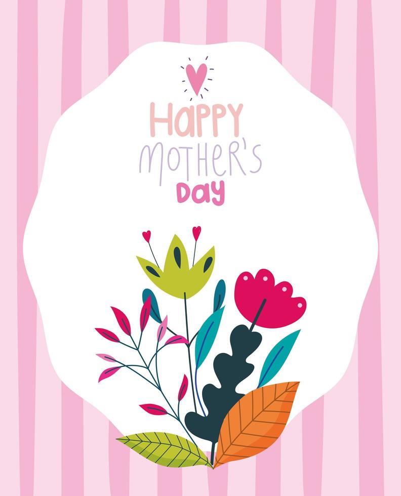 bonne fête des mères, fleurs feuillage nature décoration fond de bannière vecteur