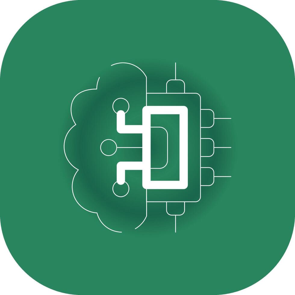 cerveau circuit Créatif icône conception vecteur