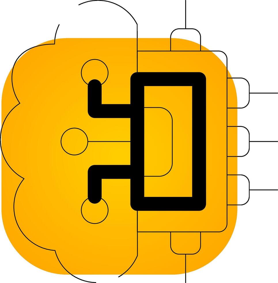 cerveau circuit Créatif icône conception vecteur