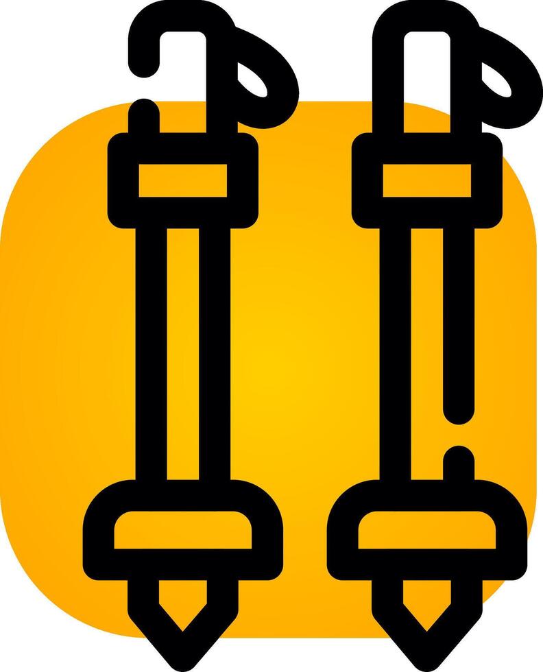 conception d'icônes créatives de bâtons de ski vecteur