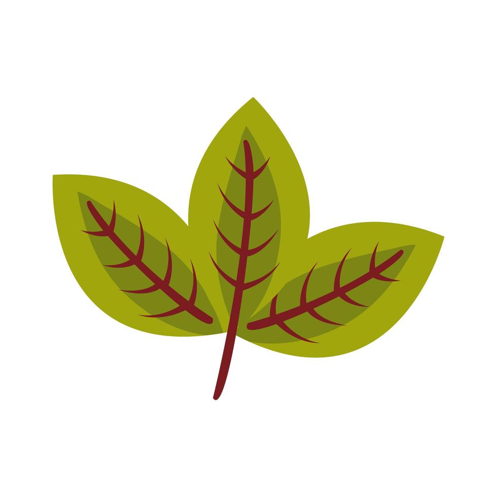 icône de style plat feuilles ovales automne vecteur