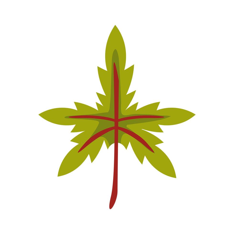 icône de style plat feuille palmée automne vecteur