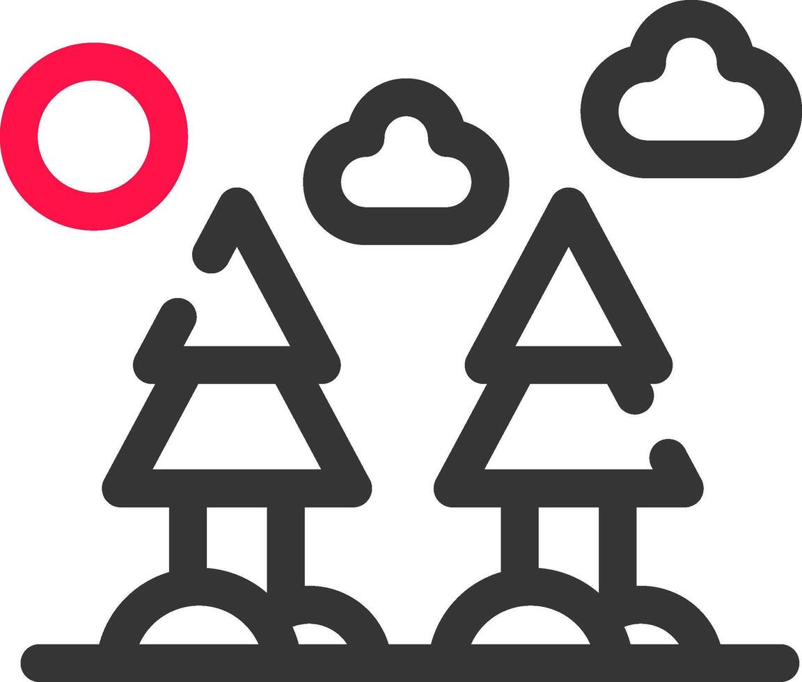 conception d'icônes créatives de forêt vecteur