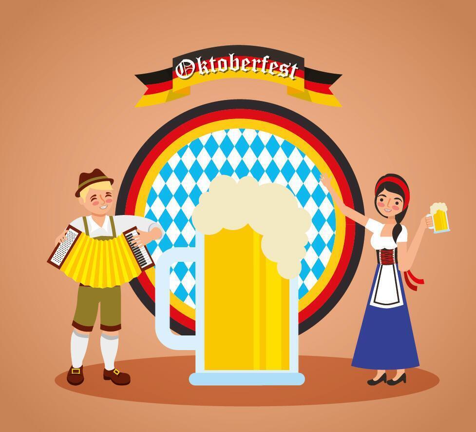 illustration de célébration oktoberfest, conception de festival de bière vecteur