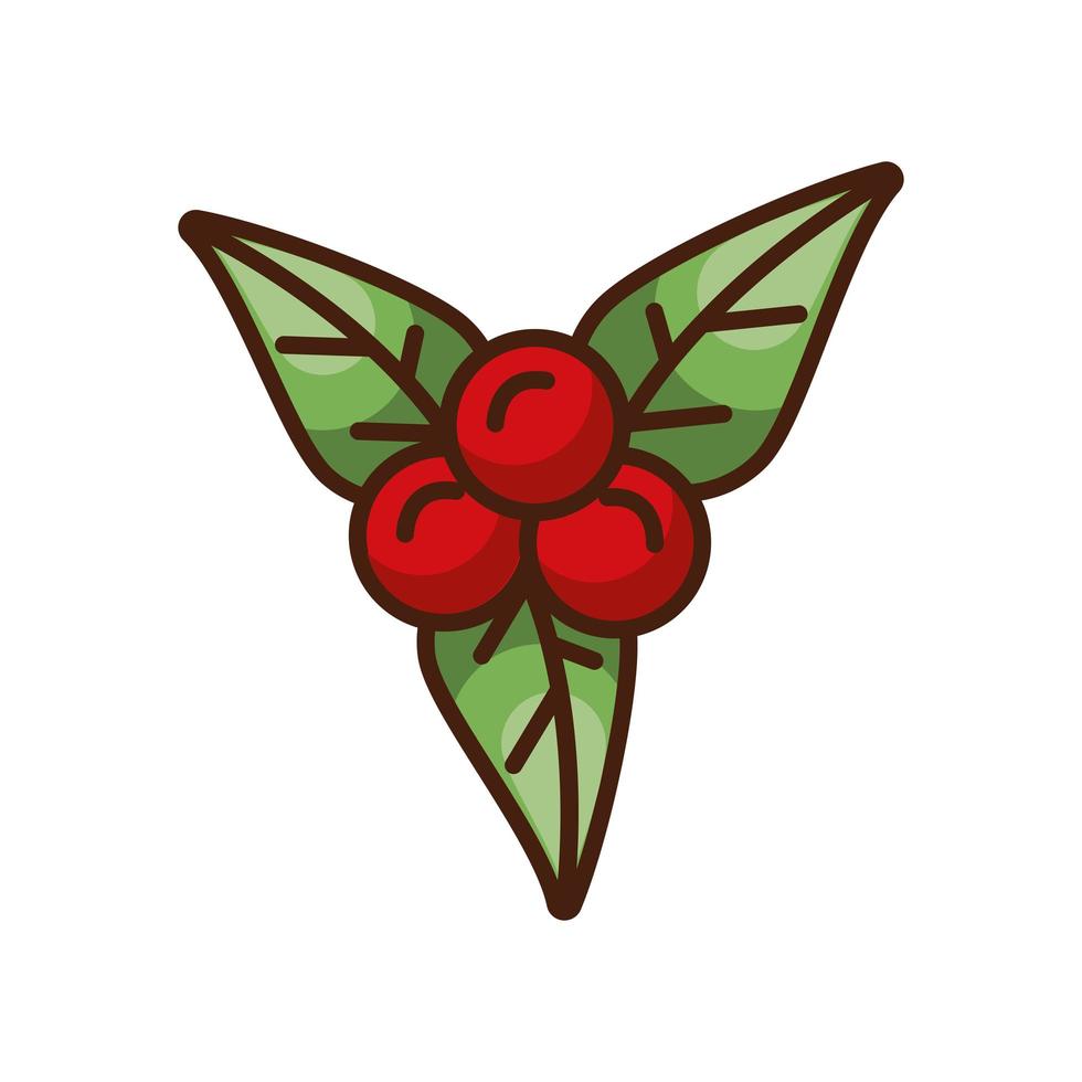 icône de la nature des fruits et des feuilles de raisins sucrés vecteur