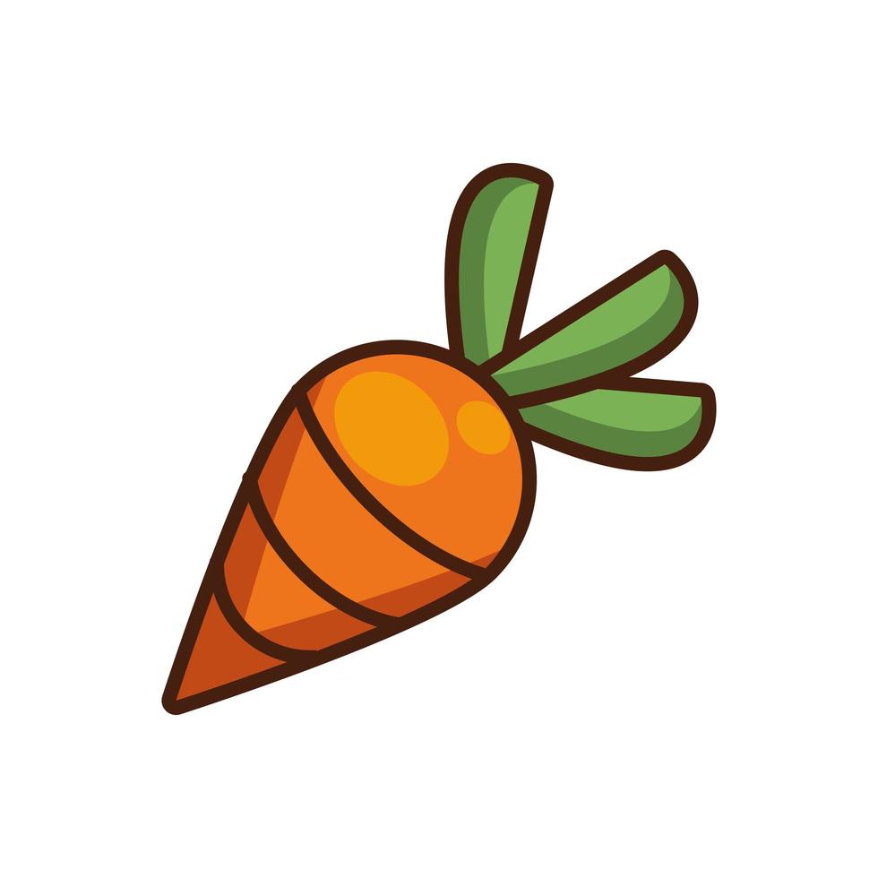 icône de nature végétale carotte fraîche vecteur