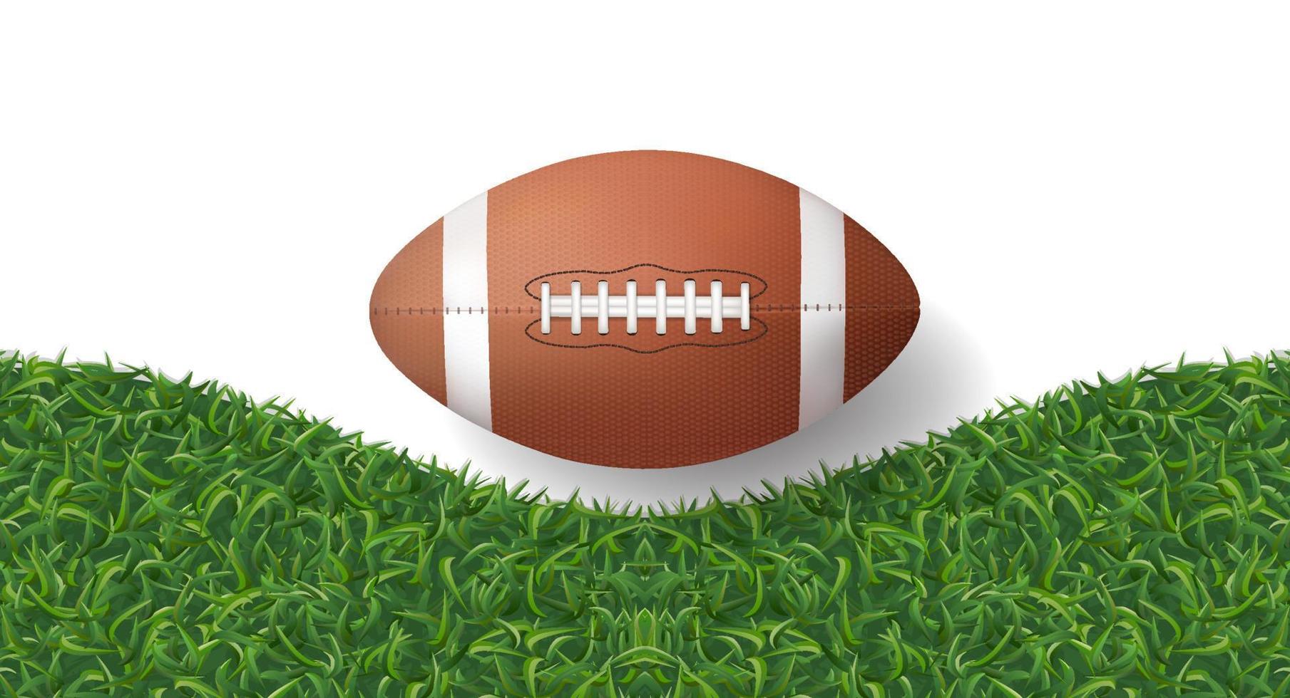 ballon de football américain avec fond de texture d'herbe verte. vecteur. vecteur