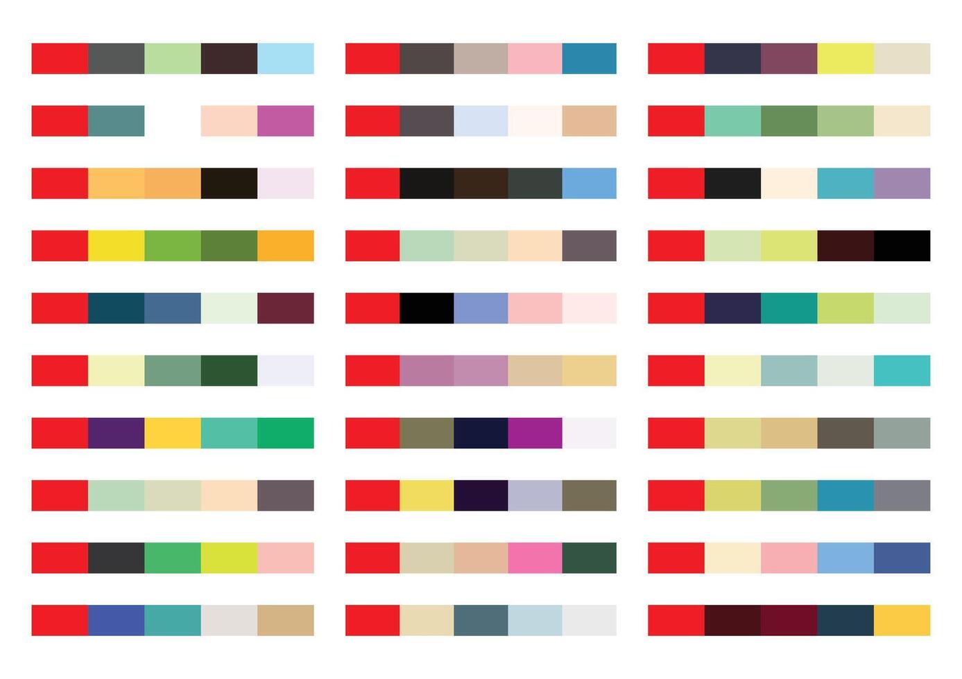 moderne rouge Couleur palettes vecteur illustration