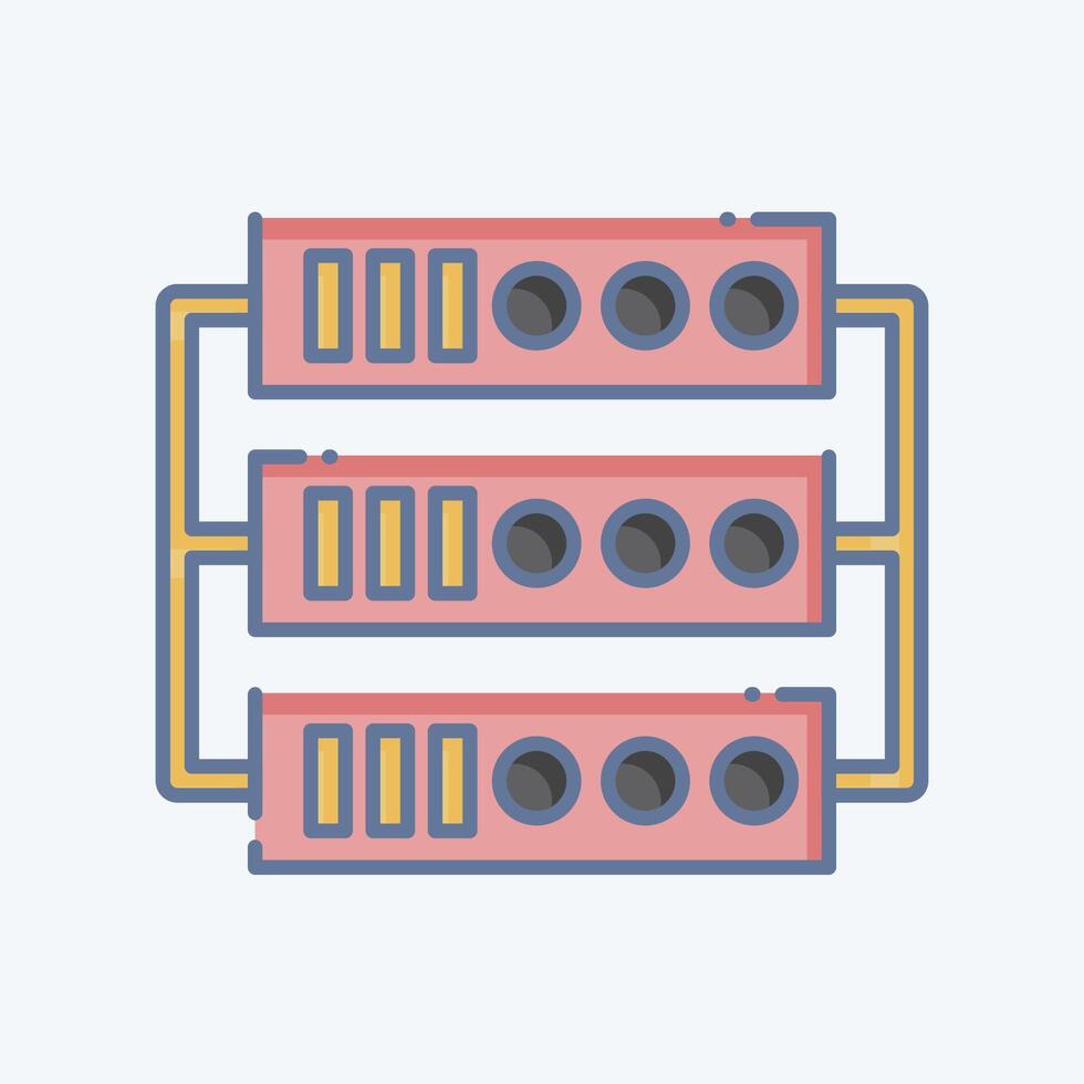 icône serveur. en relation à social réseau symbole. griffonnage style. Facile conception illustration vecteur