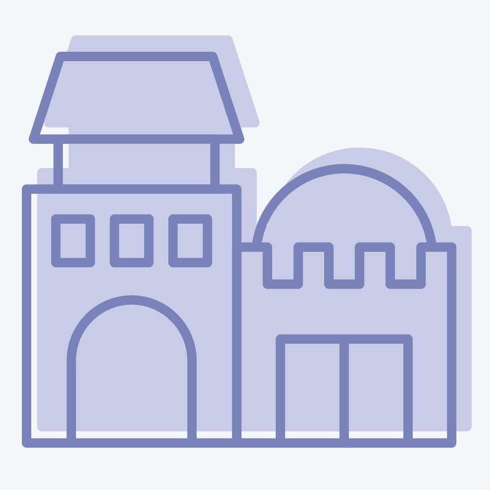 icône arabe maison. en relation à Qatar symbole. deux Ton style. Facile conception illustration. vecteur