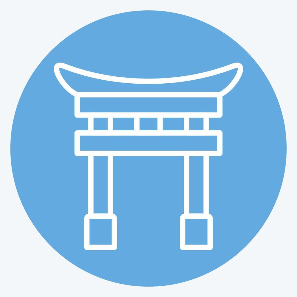 icône tori portail. en relation à Japon symbole. bleu yeux style. Facile conception illustration. vecteur