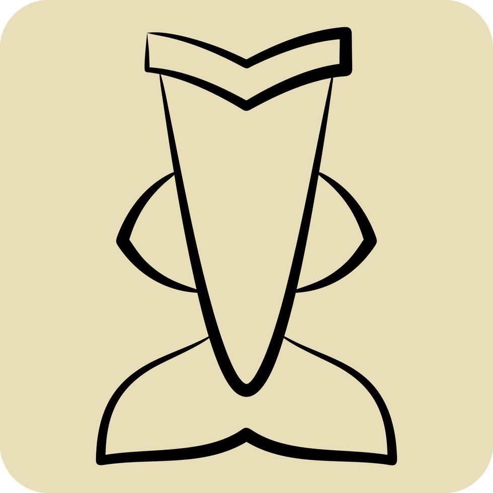 icône Sirène vail plongée. en relation à plongée symbole. main tiré style. Facile conception illustration vecteur