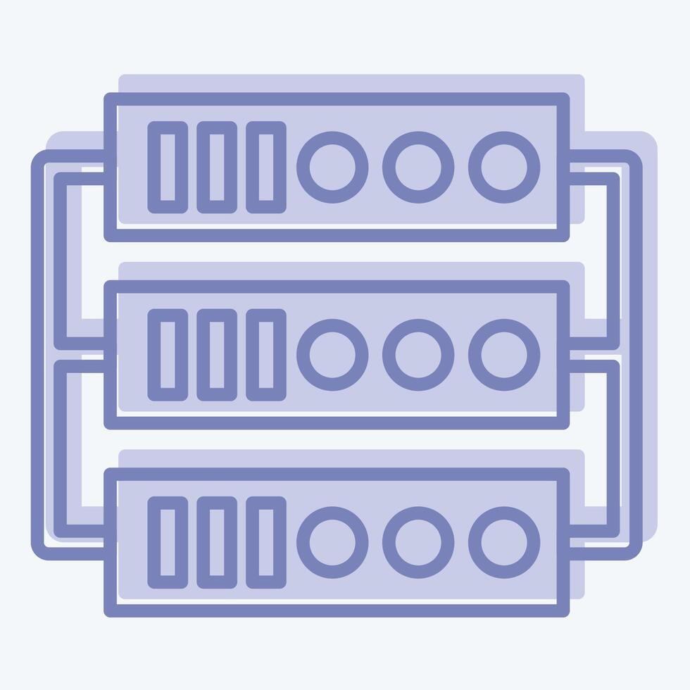 icône serveur. en relation à social réseau symbole. - deux Ton style. Facile conception illustration vecteur
