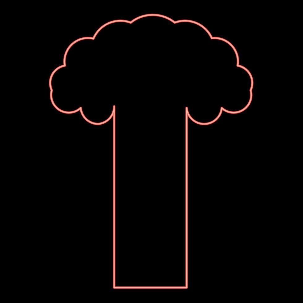 néon nucléaire explosion éclater champignon explosif destruction rouge Couleur vecteur illustration image plat style