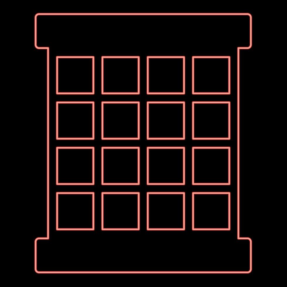 néon prisonnier fenêtre la grille grille prison prison concept rouge Couleur vecteur illustration image plat style