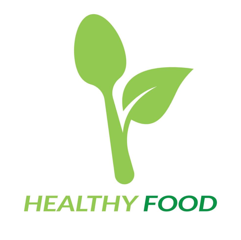 modèle de logo d'aliments sains. création de logo d'aliments biologiques nature. vecteur