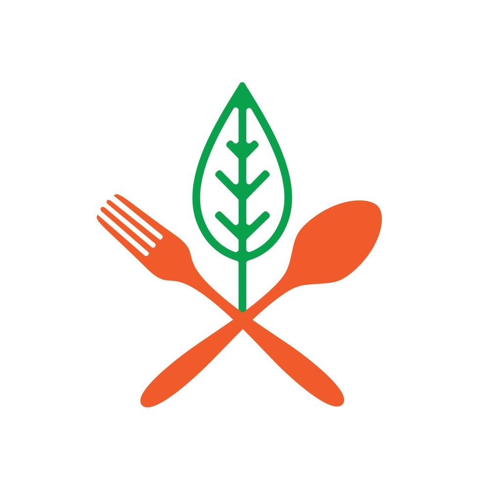 modèle de logo d'aliments sains. création de logo d'aliments biologiques nature. vecteur