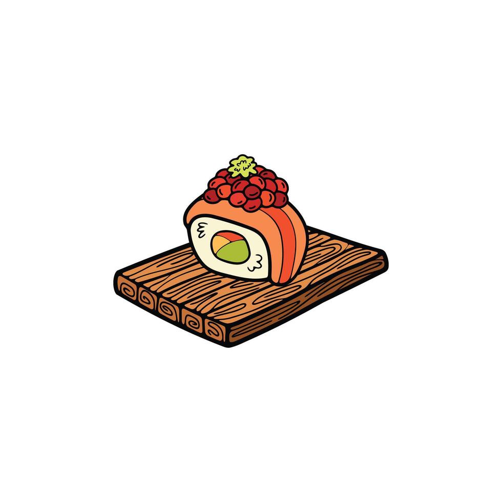 isoler sashimi Sushi Japonais nourriture plat style illustration vecteur