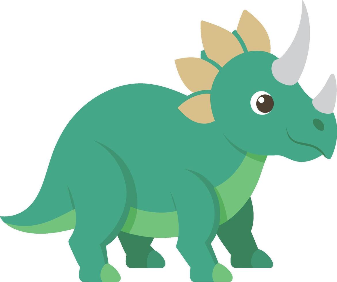 mignonne tricératops dinosaure dessin animé style vecteur