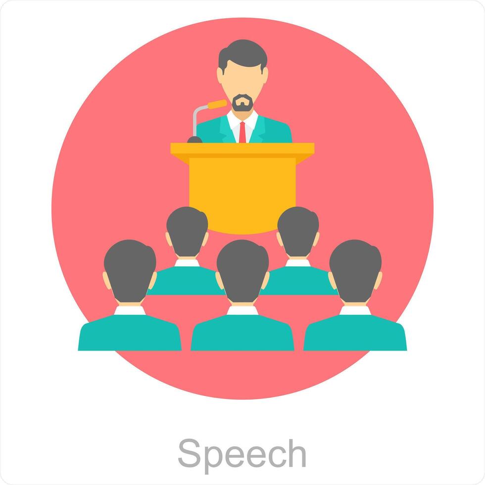 discours et podium icône concept vecteur