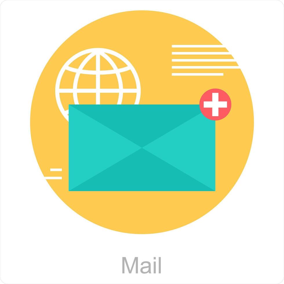 courrier et document icône concept vecteur