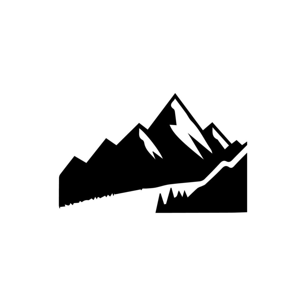 montagne contour images. vecteur illustration et logo.