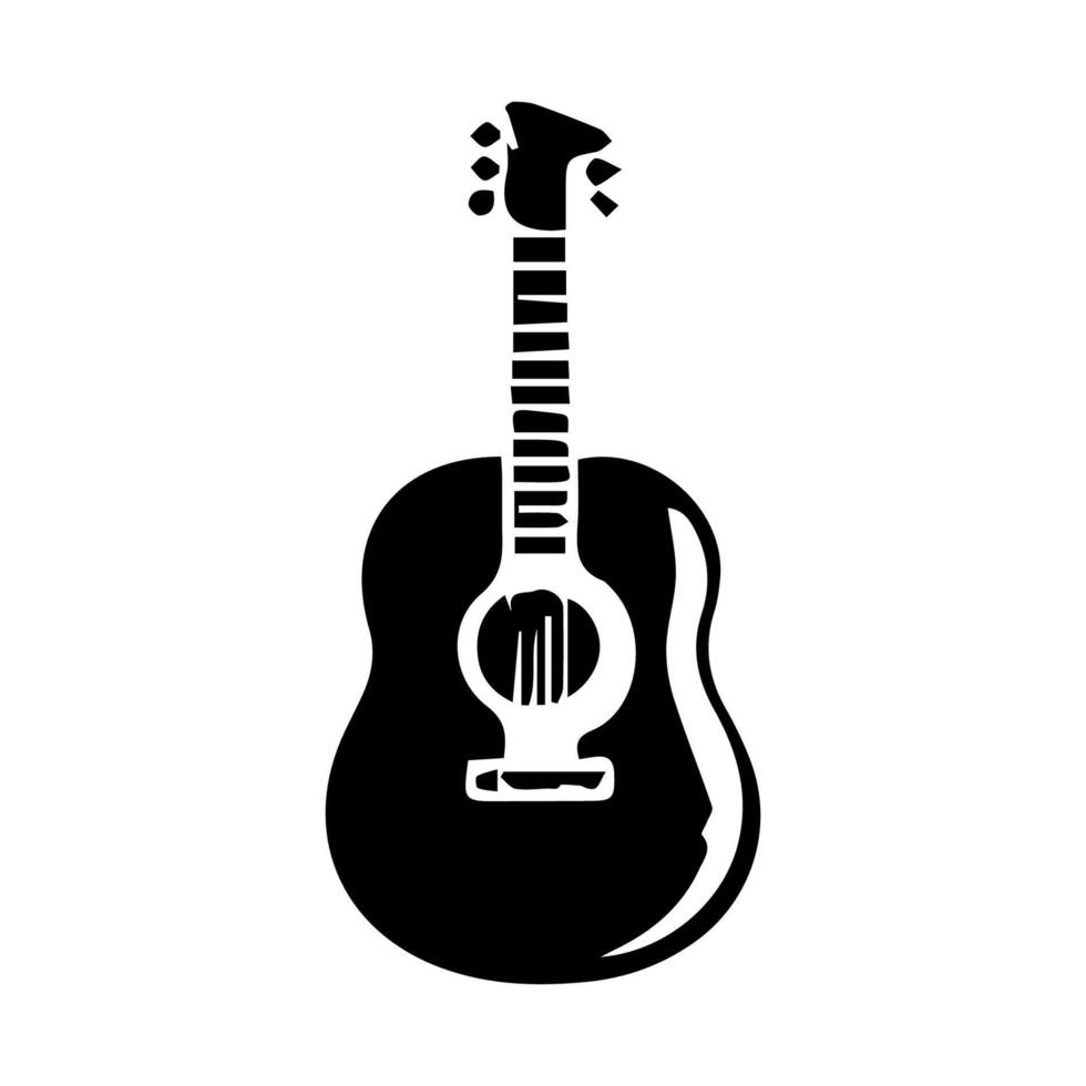 acoustique et électrique guitare contour musical instruments vecteur isolé silhouette guitare griffonnage