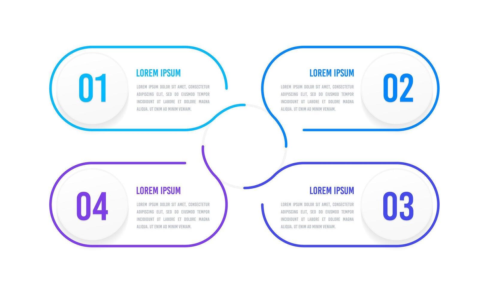 4 processus infographie ligne conception modèle. diagramme, rapport, affaires présentation. vecteur illustration.