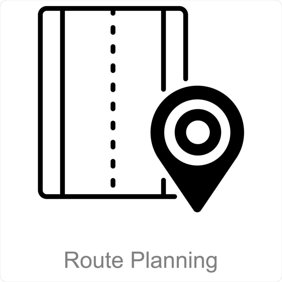 route Planification et carte icône concept vecteur