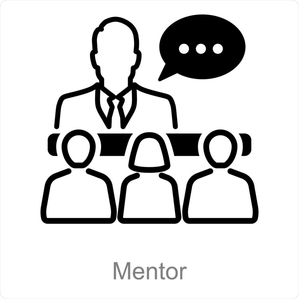 mentor et prof icône concept vecteur