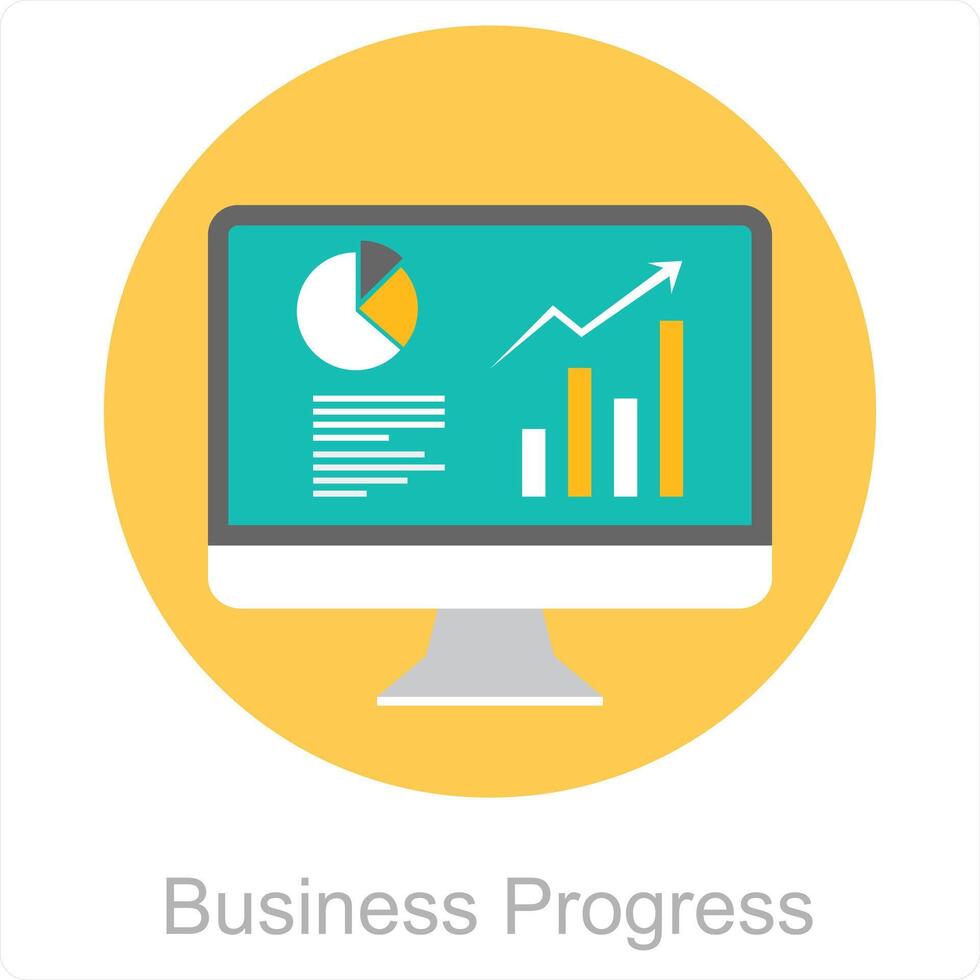 affaires le progrès et une analyse icône concept vecteur