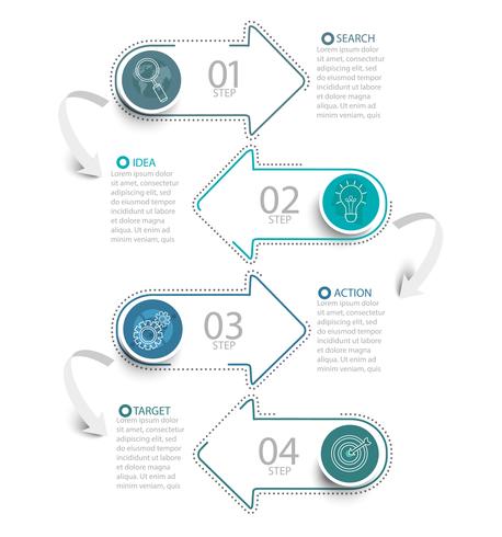 Infographie avec des flèches. vecteur