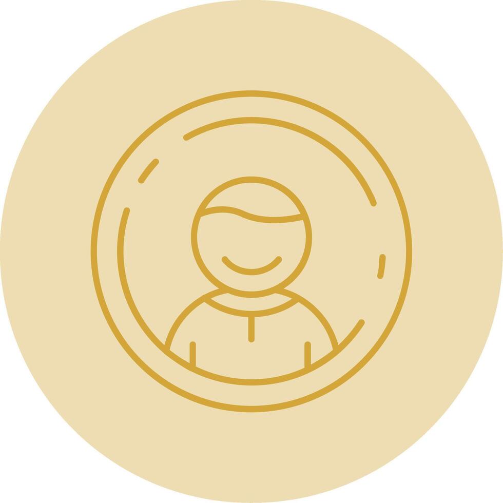 profil ligne Jaune cercle icône vecteur