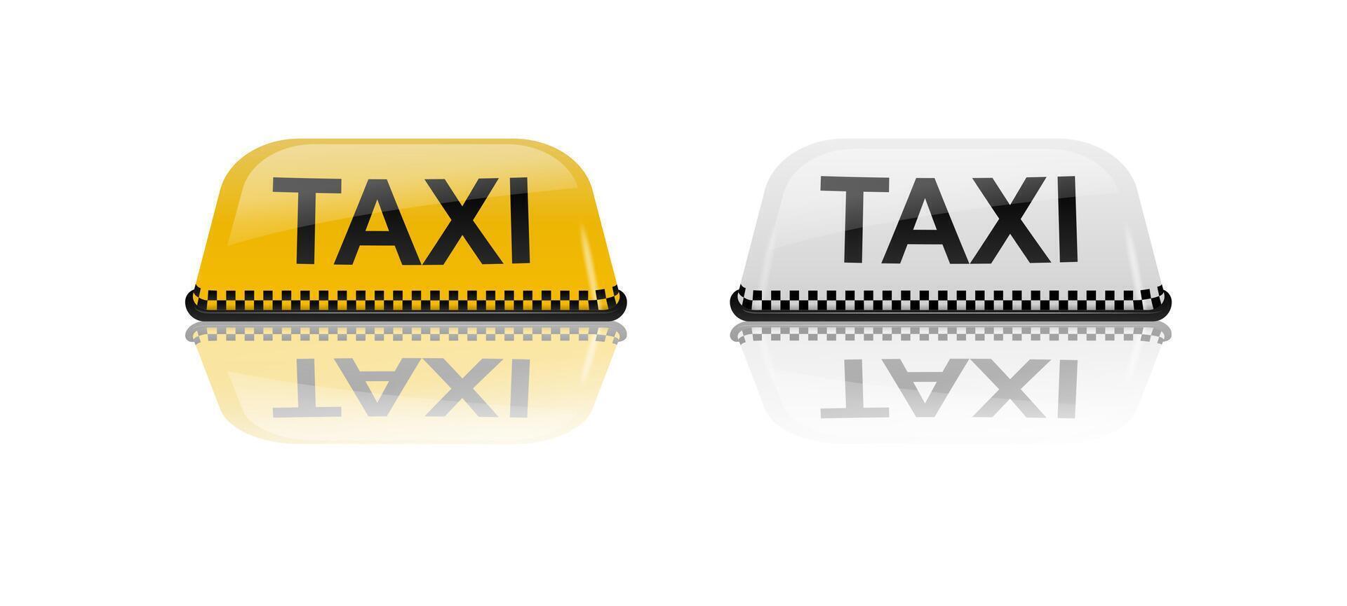 Taxi voiture toit signe Jaune vecteur