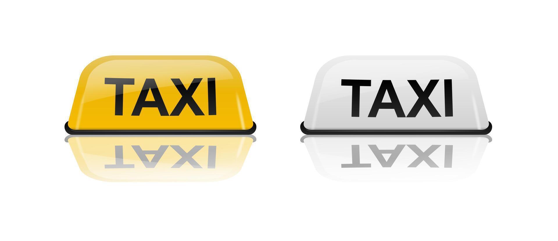 Taxi voiture toit signe Jaune vecteur