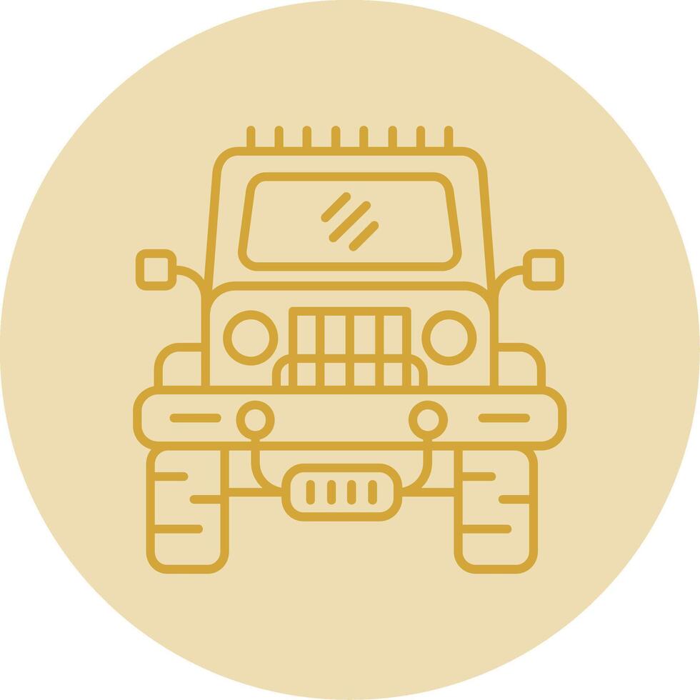 jeep ligne Jaune cercle icône vecteur