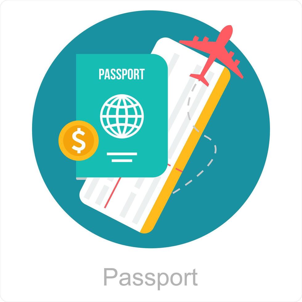 passeport et air icône concept vecteur