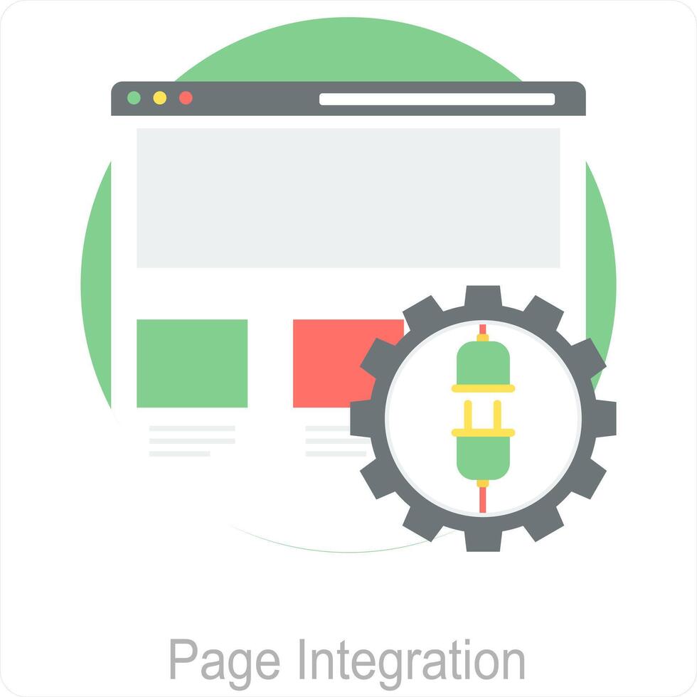 page l'intégration et page icône concept vecteur