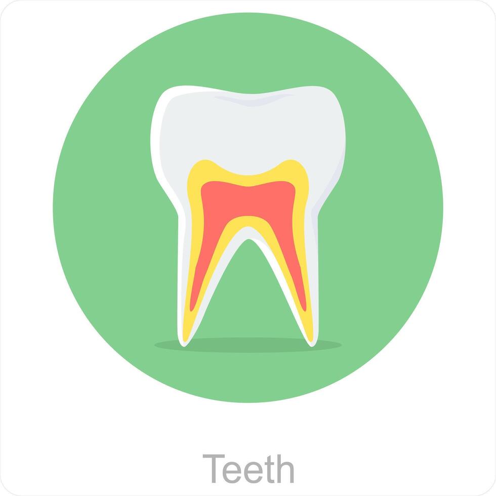 les dents et dentaire icône concept vecteur