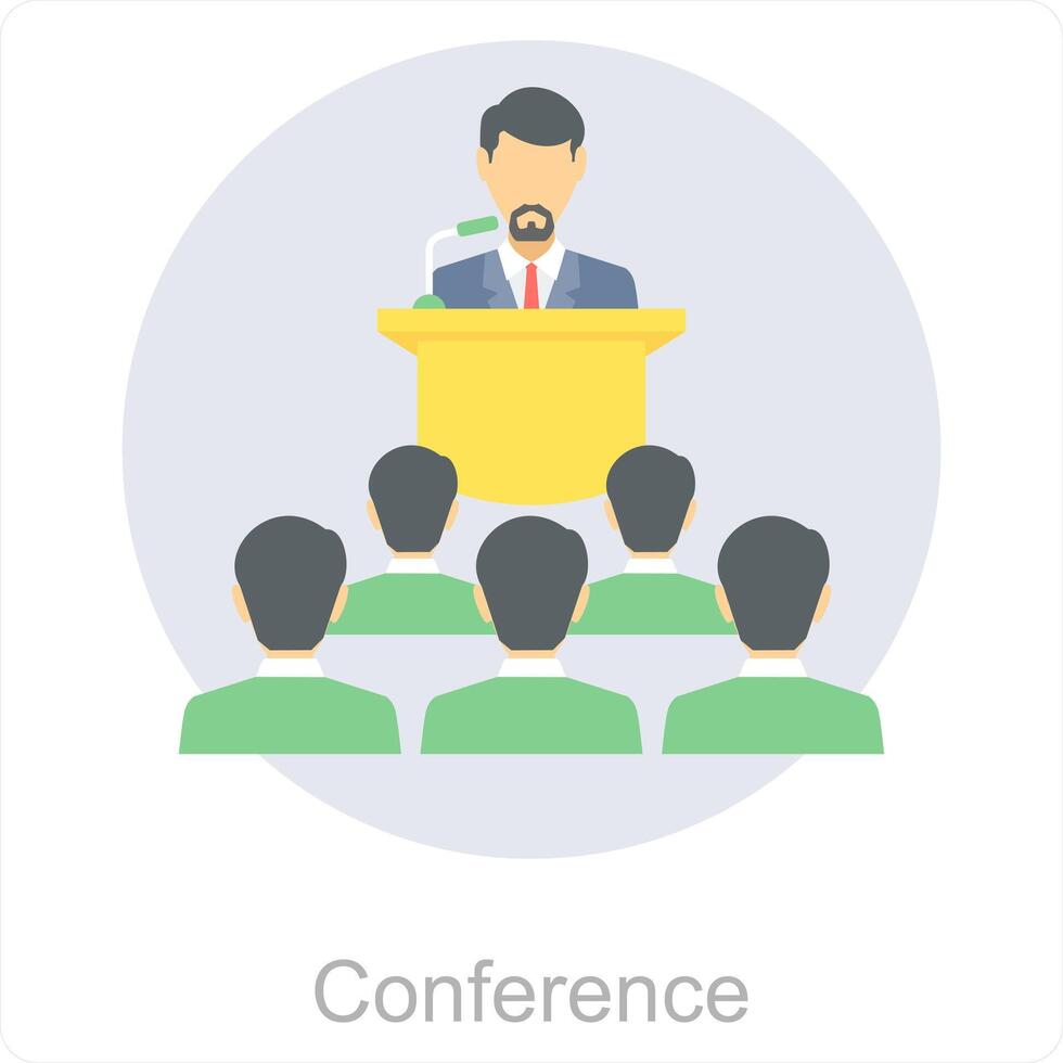 conférence et réunion icône concept vecteur