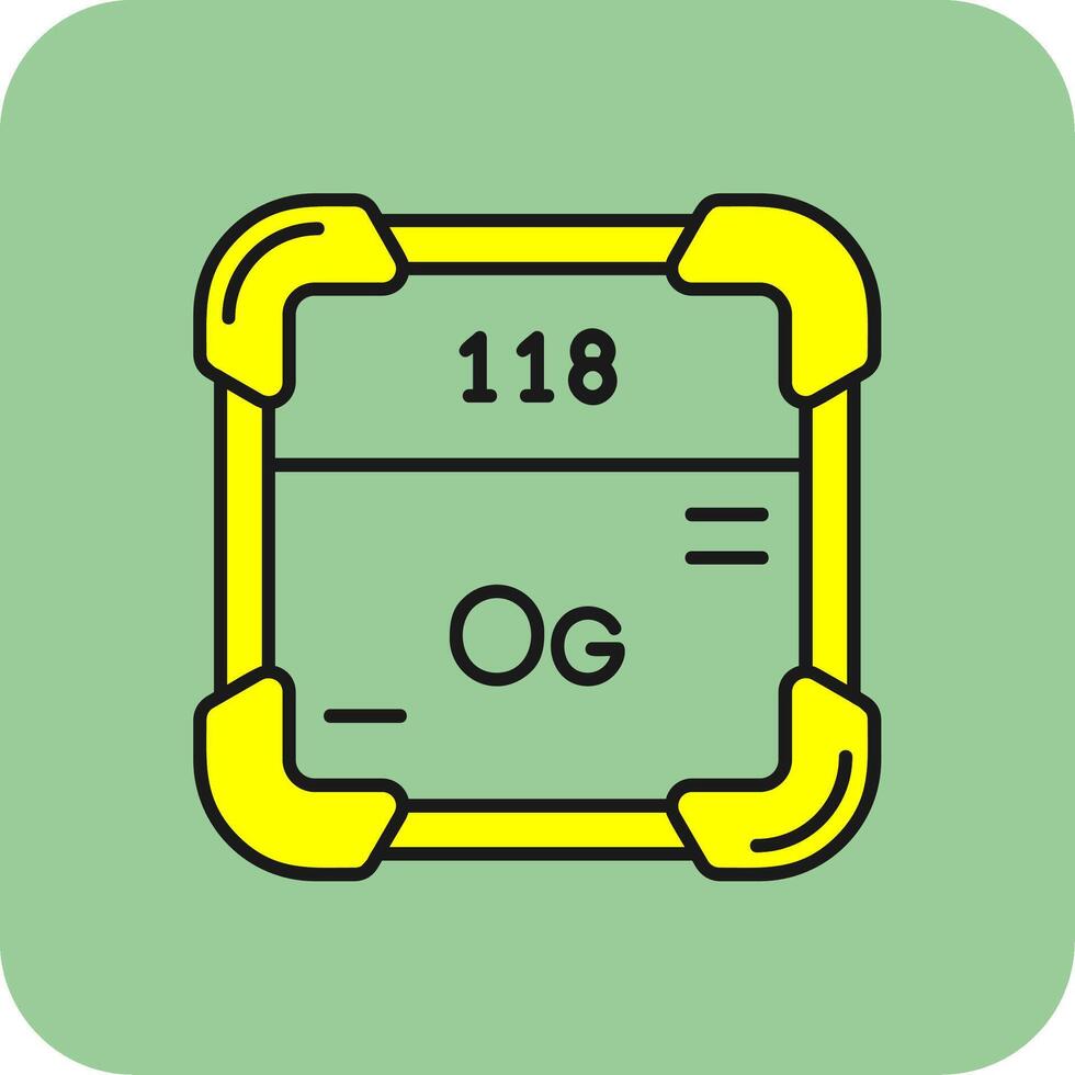 oganesson rempli Jaune icône vecteur