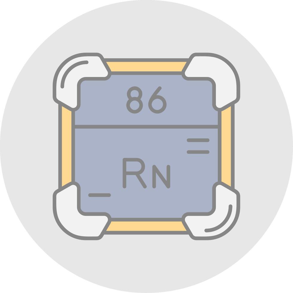 radon ligne rempli lumière cercle icône vecteur