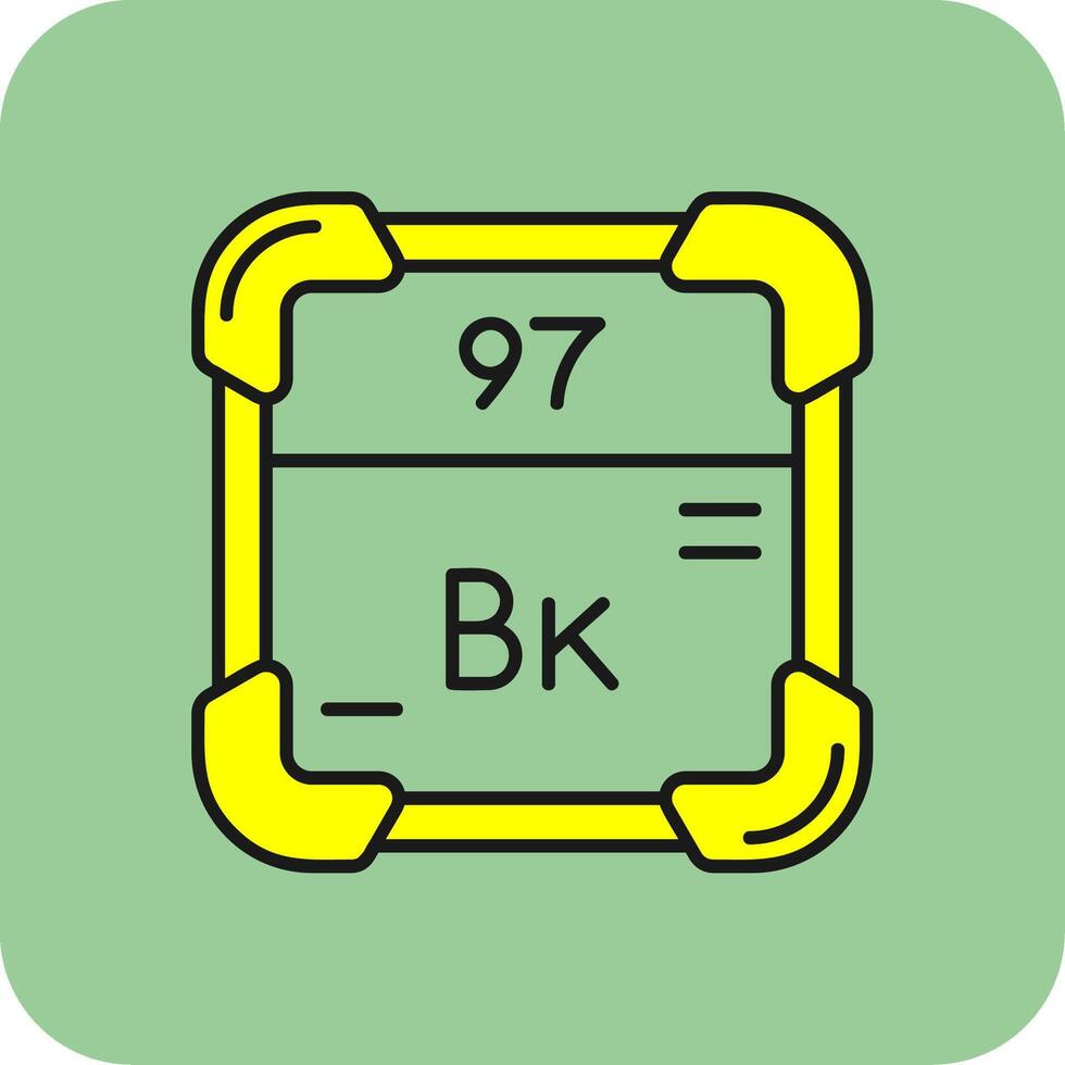 berkelium rempli Jaune icône vecteur