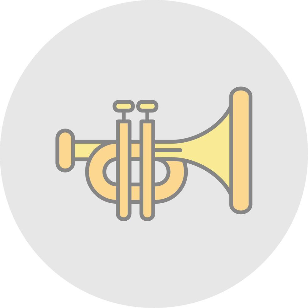 trompette ligne rempli lumière cercle icône vecteur