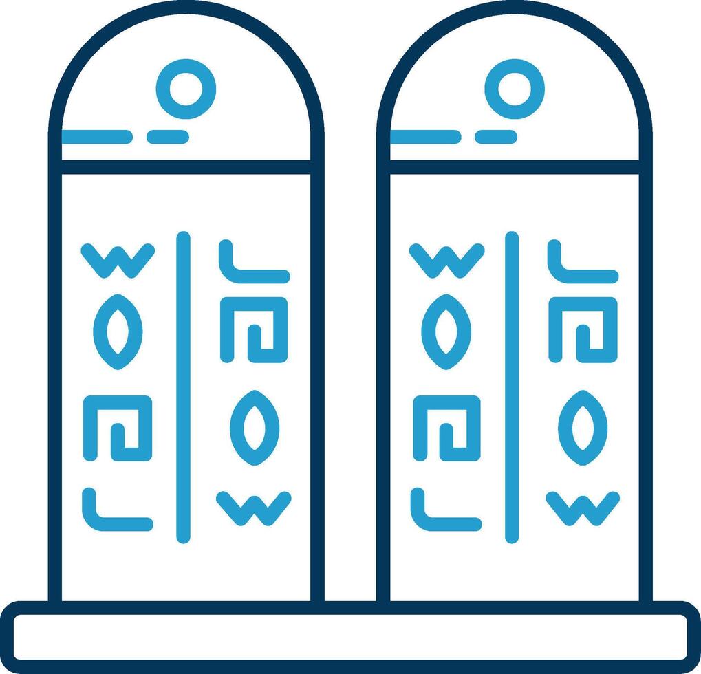 hiéroglyphe ligne bleu deux Couleur icône vecteur